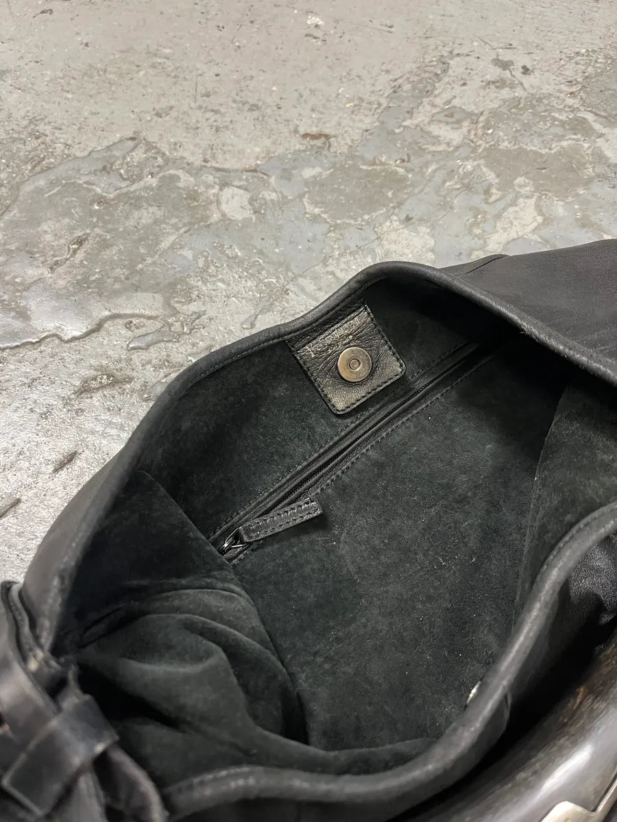 2000s Yves Saint Laurent Tom Ford Mombasa Black Horn Handle Leather Bag (OS) zyQasfm 10