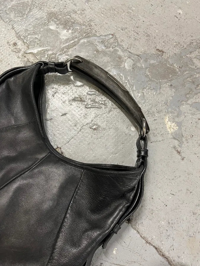 2000s Yves Saint Laurent Tom Ford Mombasa Black Horn Handle Leather Bag (OS) zyQasfm 2