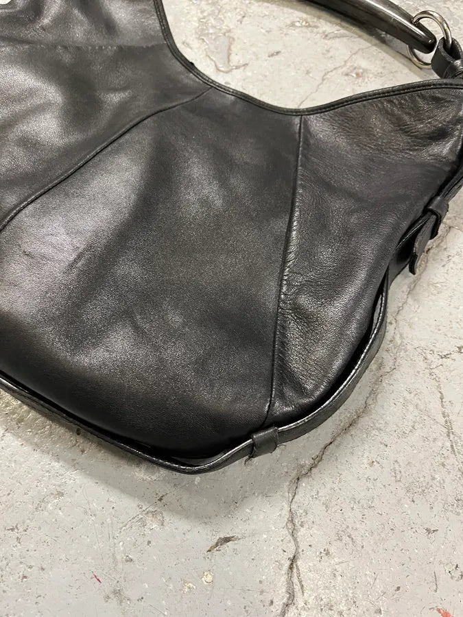 2000s Yves Saint Laurent Tom Ford Mombasa Black Horn Handle Leather Bag (OS) zyQasfm 4