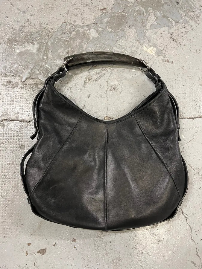 2000s Yves Saint Laurent Tom Ford Mombasa Black Horn Handle Leather Bag (OS) zyQasfm 8