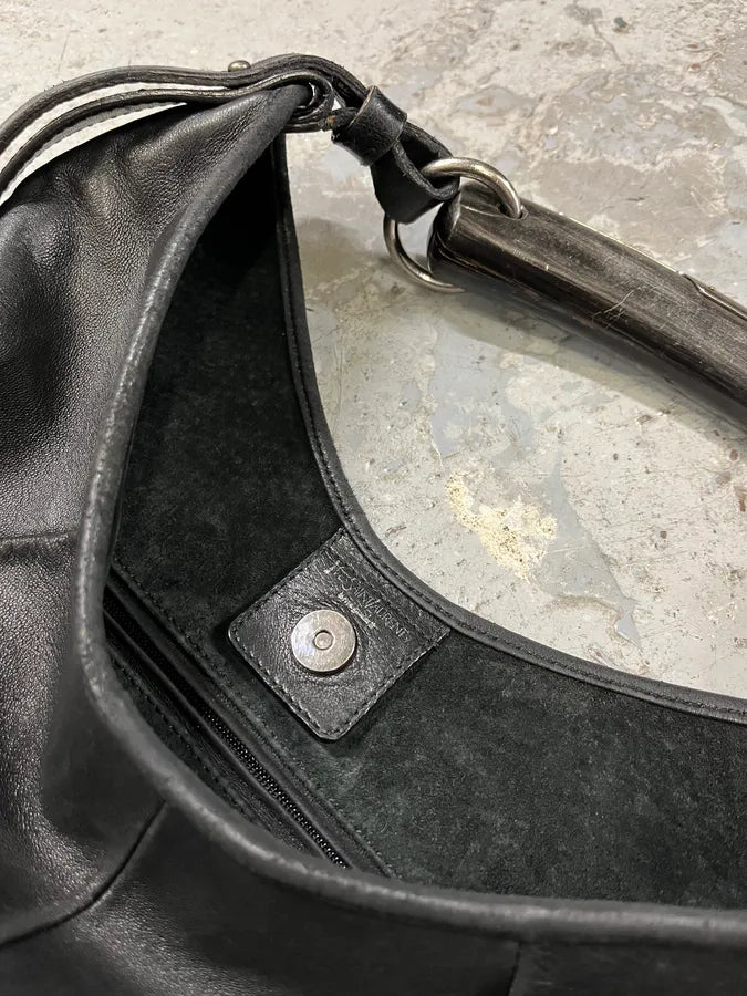 2000s Yves Saint Laurent Tom Ford Mombasa Black Horn Handle Leather Bag (OS) zyQasfm 9