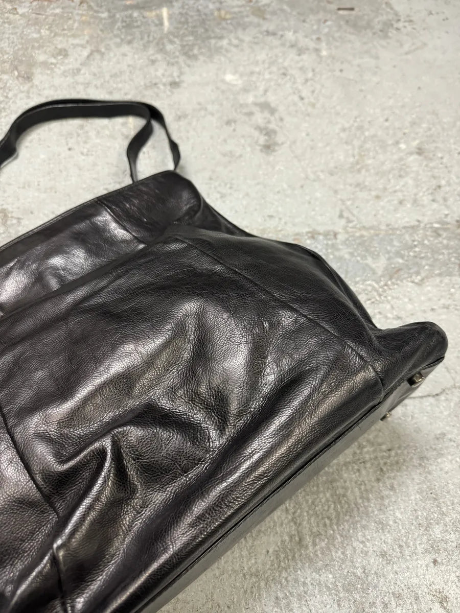 2000s Yves Saint Laurent Tom Ford Mombasa Dark Horn Handle Black Leather Shoulder Bag (OS) BIvSZDt 7