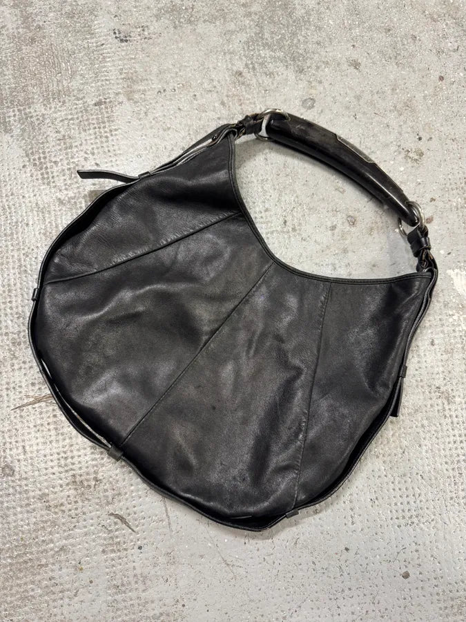 2000s Yves Saint Laurent Tom Ford Mombasa Horn Black Leather Handle Bag (OS) kdheiQF 1