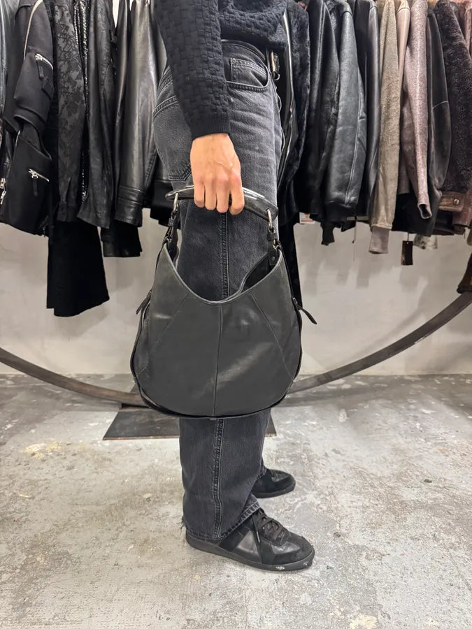 2000s Yves Saint Laurent Tom Ford Mombasa Horn Black Leather Handle Bag (OS) kdheiQF 2