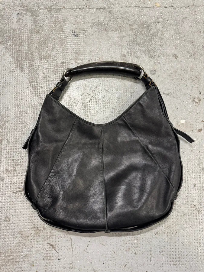 2000s Yves Saint Laurent Tom Ford Mombasa Horn Black Leather Handle Bag (OS) kdheiQF 3