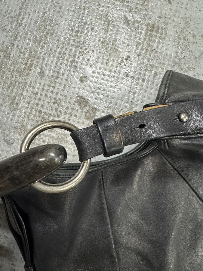 2000s Yves Saint Laurent Tom Ford Mombasa Horn Black Leather Handle Bag (OS) kdheiQF 6