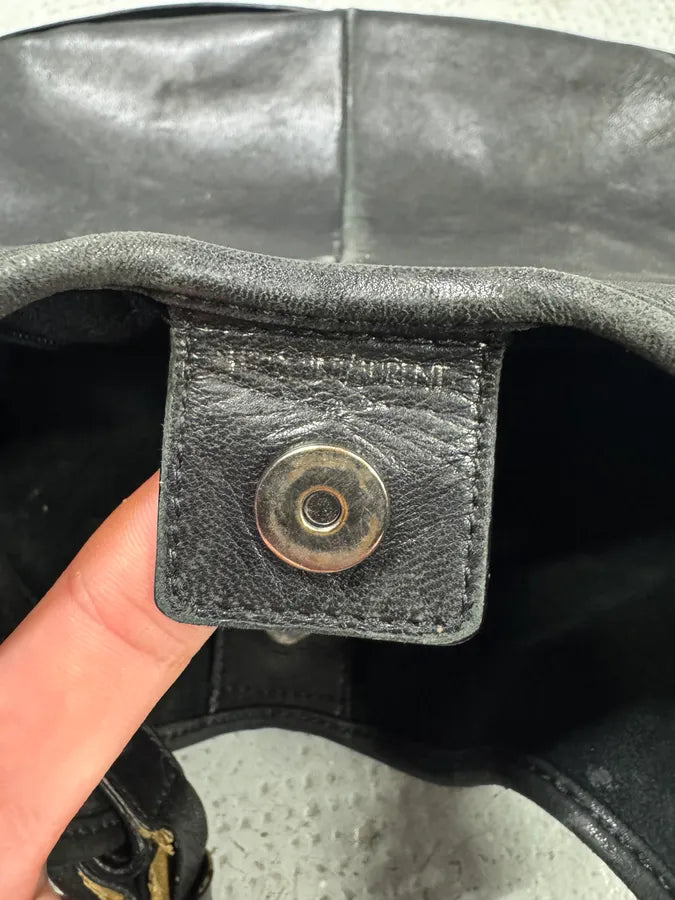 2000s Yves Saint Laurent Tom Ford Mombasa Horn Black Leather Handle Bag (OS) kdheiQF 7