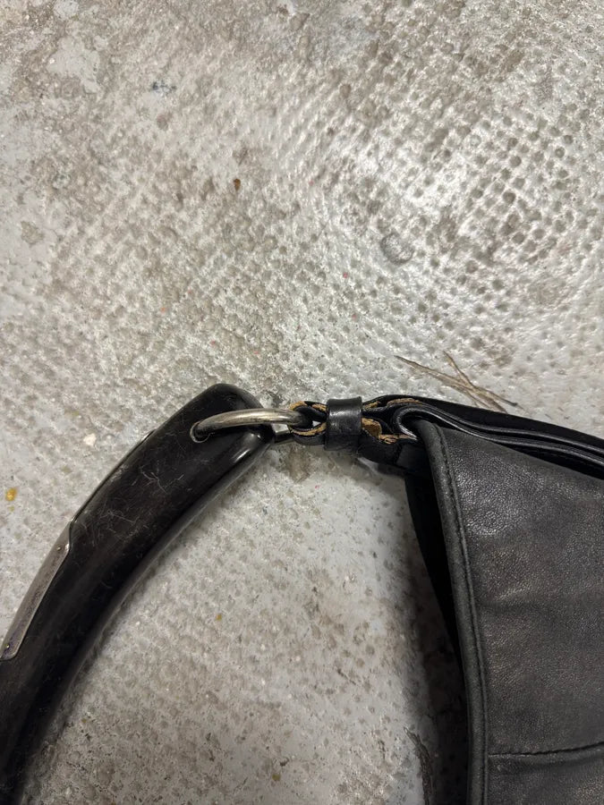 2000s Yves Saint Laurent Tom Ford Mombasa Horn Black Leather Handle Bag (OS) kdheiQF 8