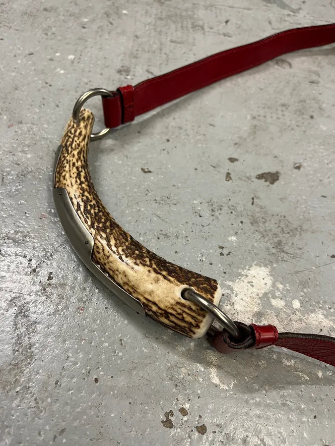 2000s Yves Saint Laurent Tom Ford Mombasa Red Leather Organic Horn Shoulder Bag OZEOlGX 3