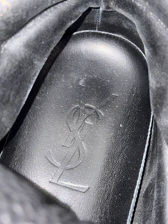 2000s Yves Saint Laurent Velcro Black Leather Shoes hHCugHs 11