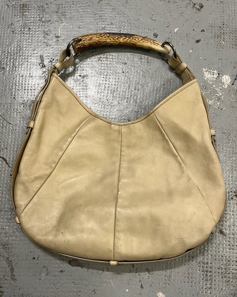 2000s Yves Saint Laurent White Leather Mombasa Hobo Bag roqCNhJ 0
