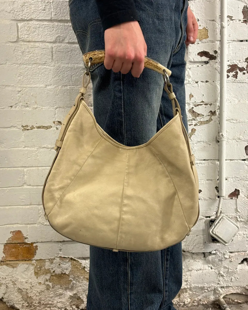 2000s Yves Saint Laurent White Leather Mombasa Hobo Bag roqCNhJ 1