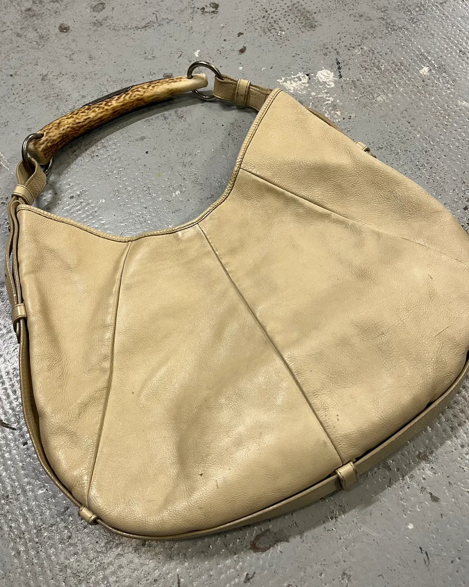 2000s Yves Saint Laurent White Leather Mombasa Hobo Bag roqCNhJ 2