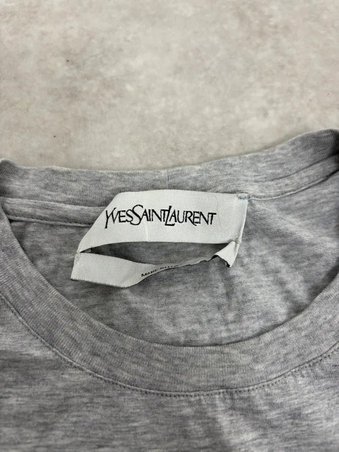 2000s Yves Saint Laurent YSL Shadow Grey T-Shirt kgLHzNN 8