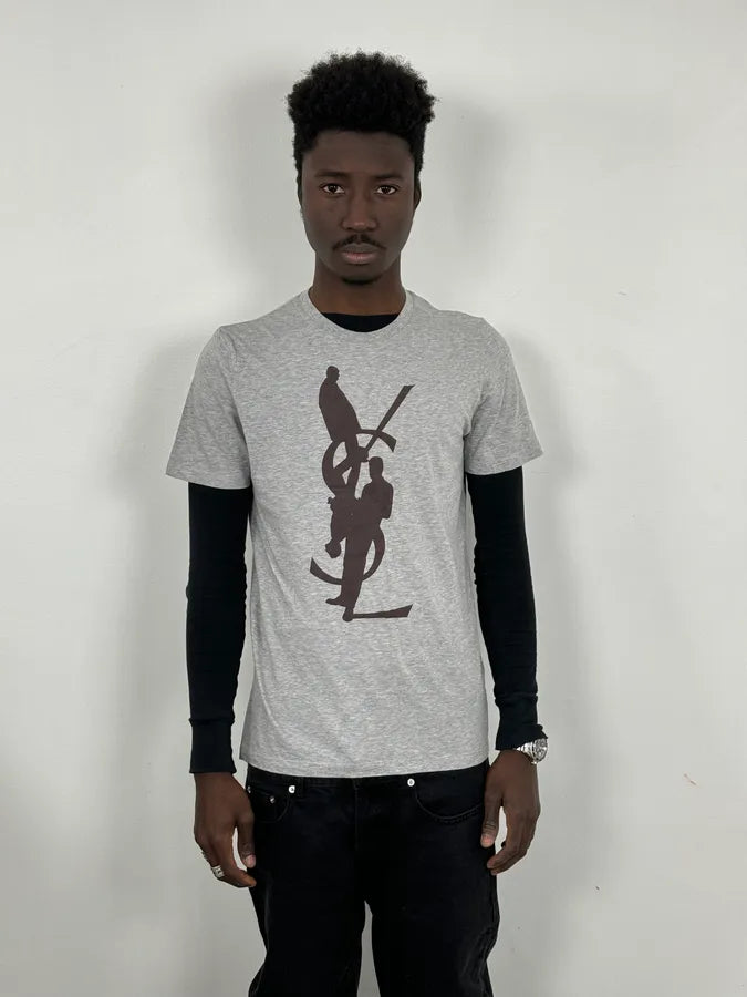 2000s Yves Saint Laurent YSL Shadow Grey T-Shirt kgLHzNN 1