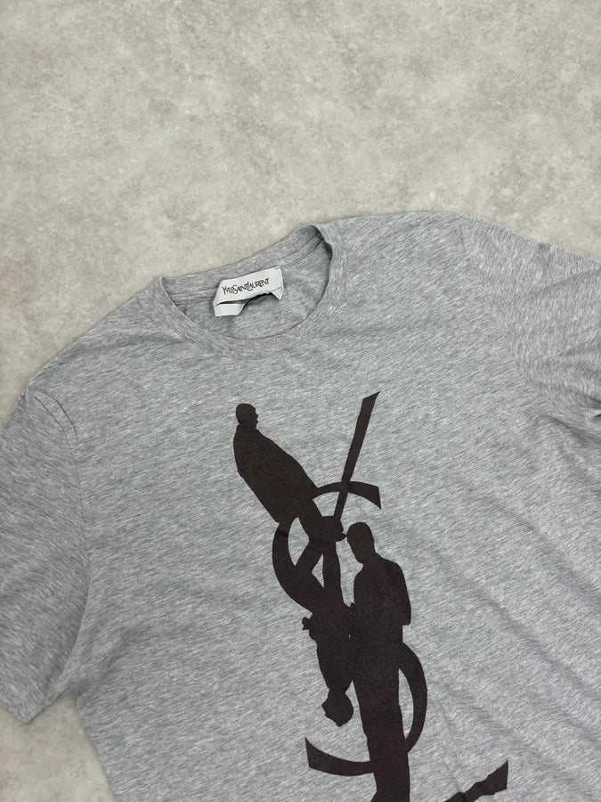 2000s Yves Saint Laurent YSL Shadow Grey T-Shirt kgLHzNN 4