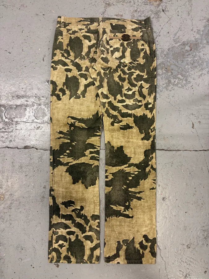 AW2001 Roberto Cavalli Beige Bird Astro Pants DRQBKPD 5