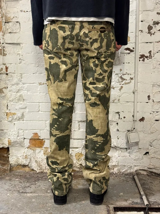 AW2001 Roberto Cavalli Beige Bird Astro Pants DRQBKPD 3