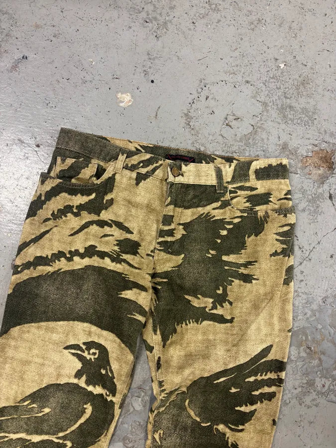 AW2001 Roberto Cavalli Beige Bird Astro Pants DRQBKPD 4