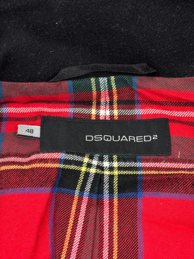 AW2008 Dsquared2 Black Wool Double-Breasted Coat aFqZYTe 9