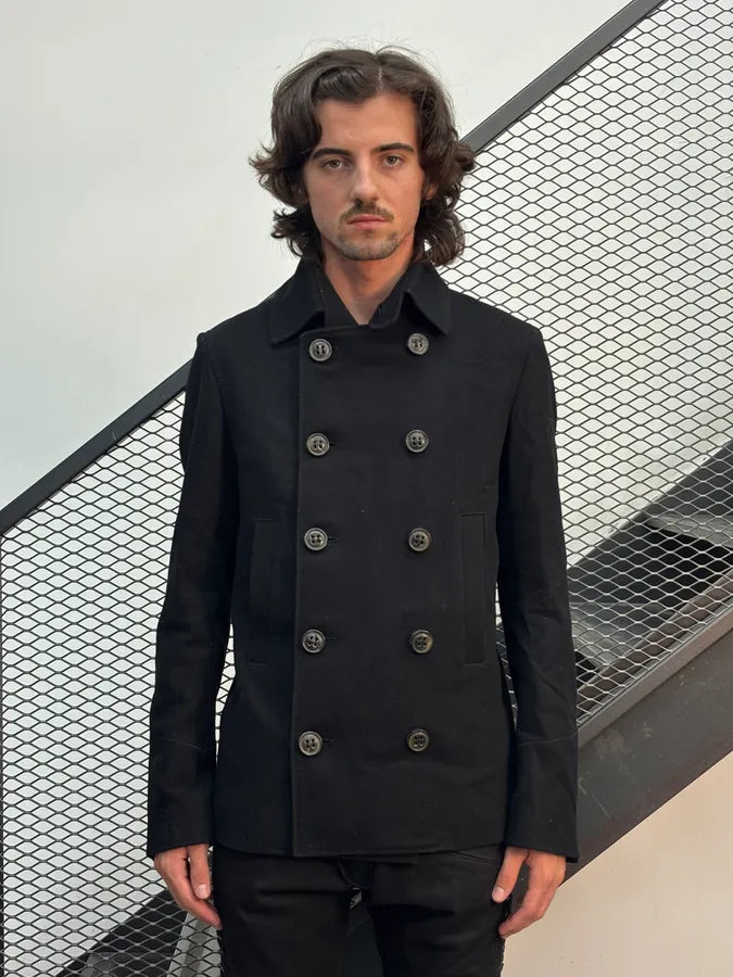 AW2008 Dsquared2 Black Wool Double-Breasted Coat aFqZYTe 1