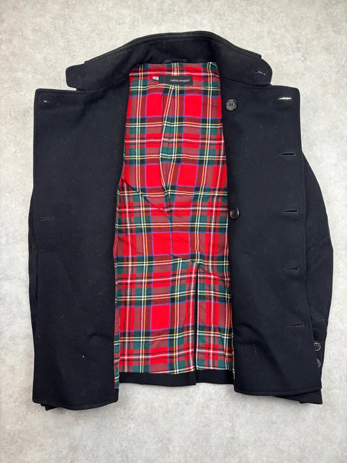 AW2008 Dsquared2 Black Wool Double-Breasted Coat aFqZYTe 6