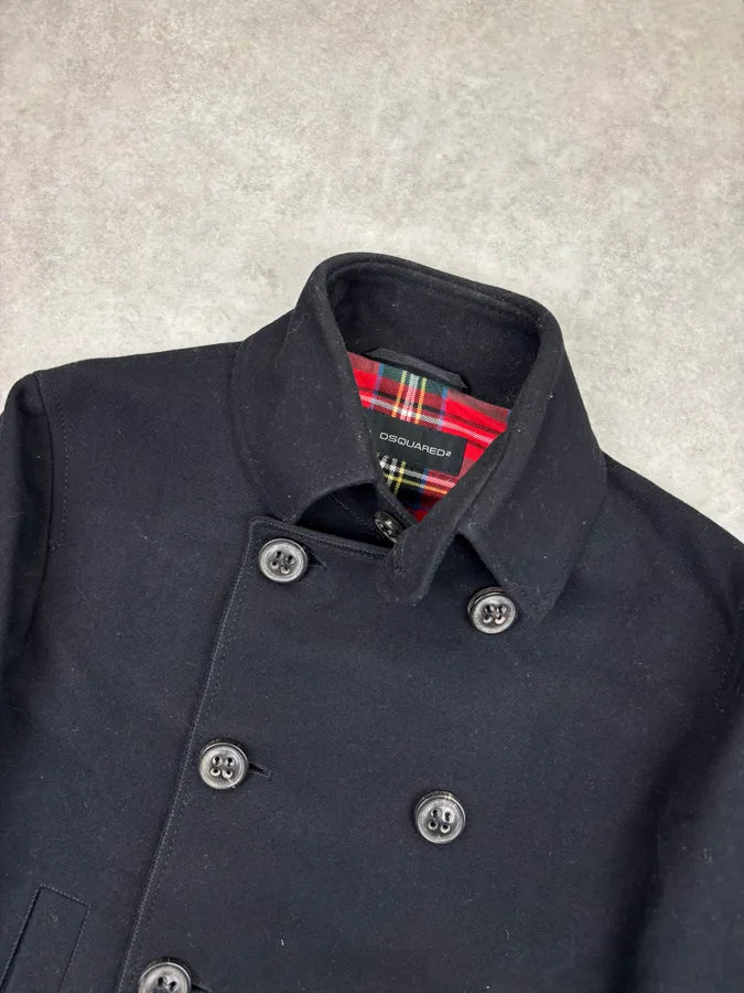 AW2008 Dsquared2 Black Wool Double-Breasted Coat aFqZYTe 4