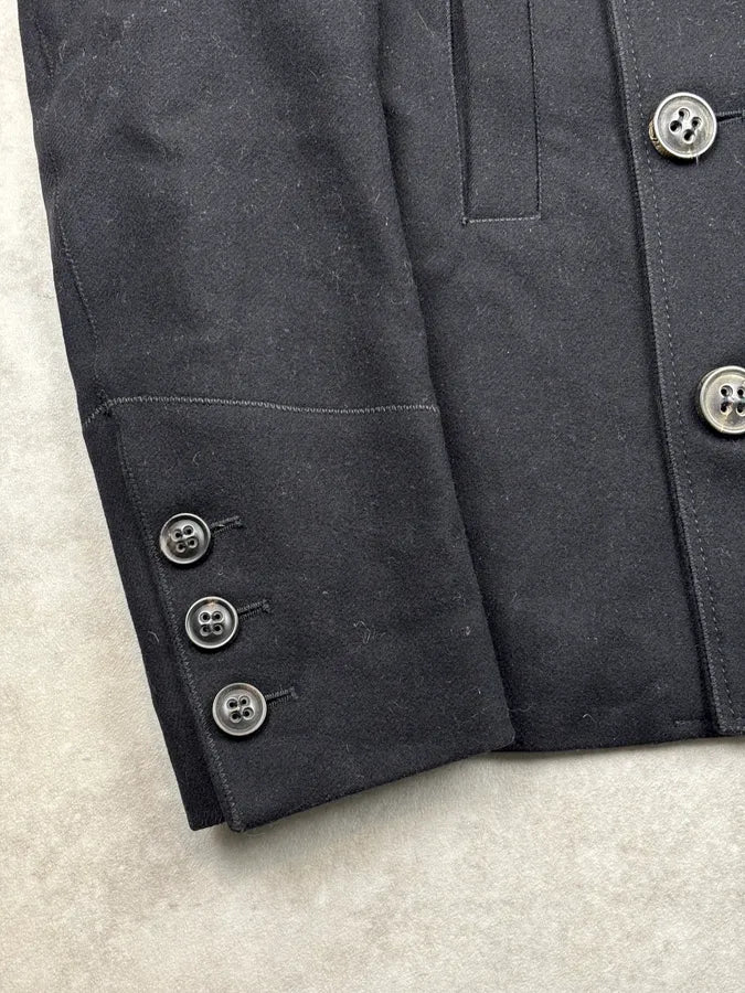 AW2008 Dsquared2 Black Wool Double-Breasted Coat aFqZYTe 8