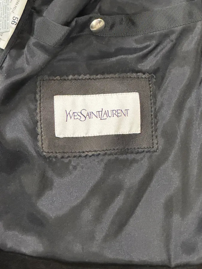 AW2004 Yves Saint Laurent Black Suede Leather Jacket by Stefano Pilati mVizmGf 12