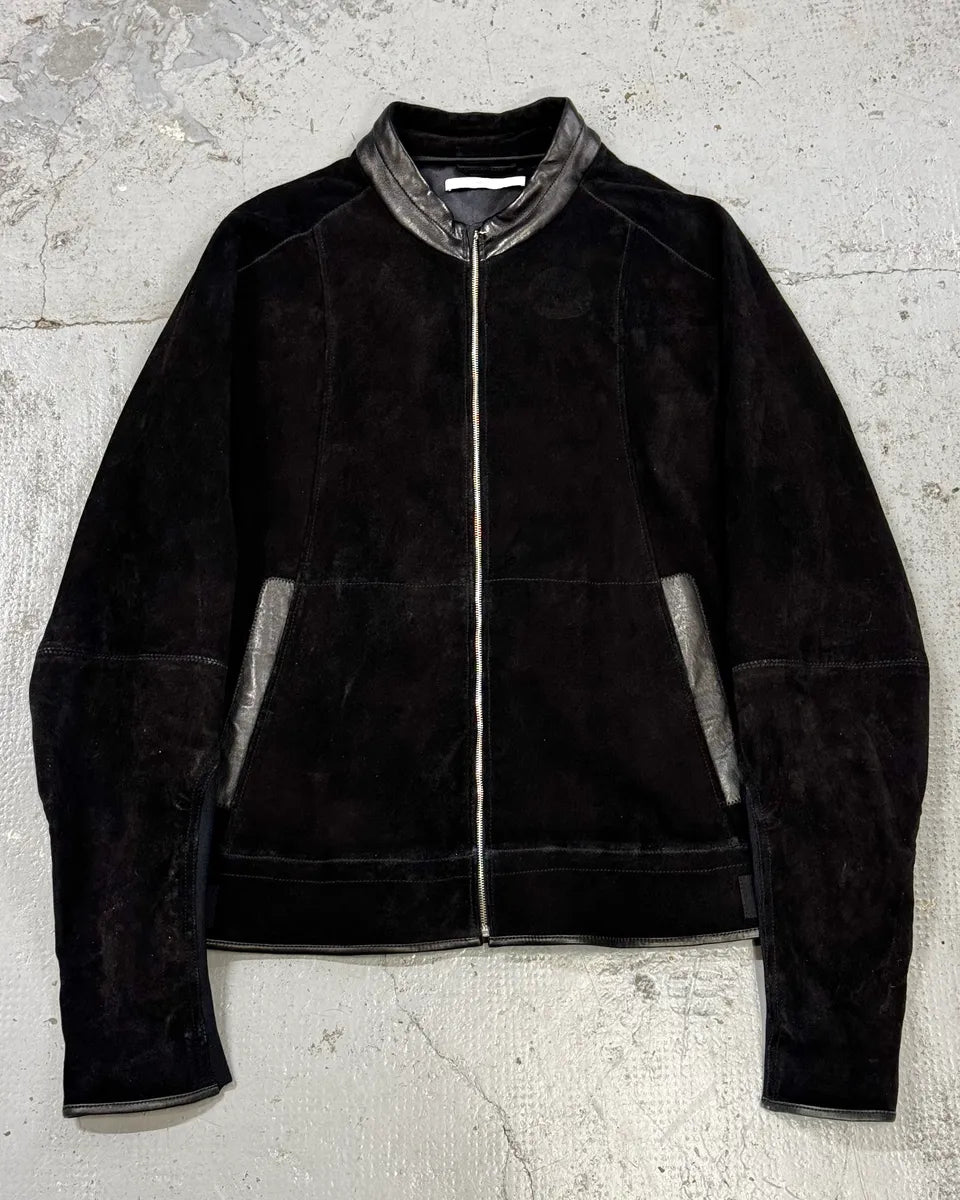 AW2004 Yves Saint Laurent Black Suede Leather Jacket by Stefano Pilati mVizmGf 0