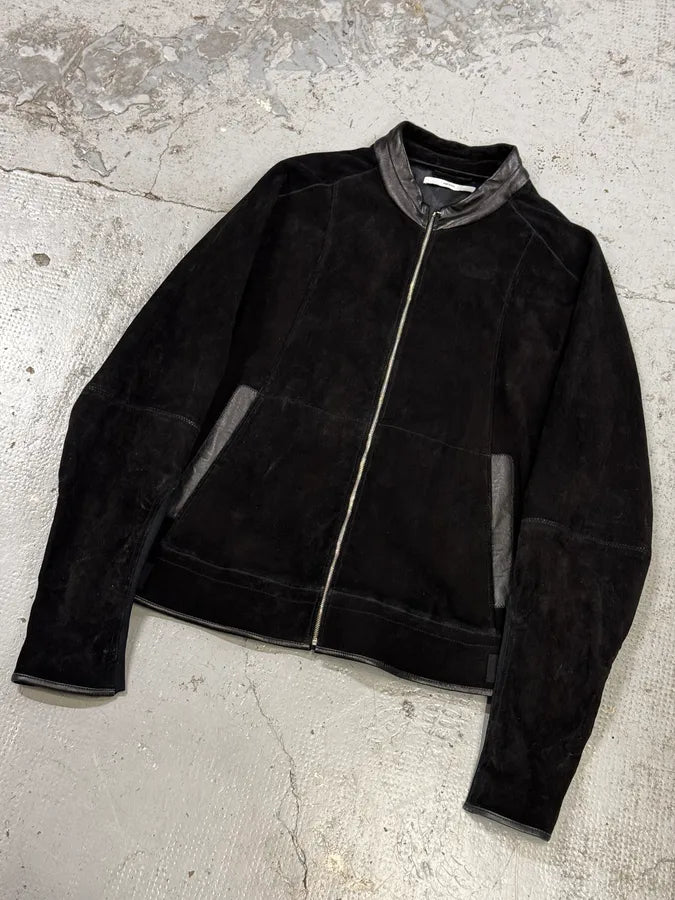AW2004 Yves Saint Laurent Black Suede Leather Jacket by Stefano Pilati mVizmGf 4