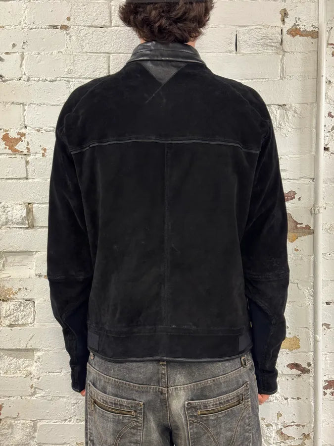 AW2004 Yves Saint Laurent Black Suede Leather Jacket by Stefano Pilati mVizmGf 2