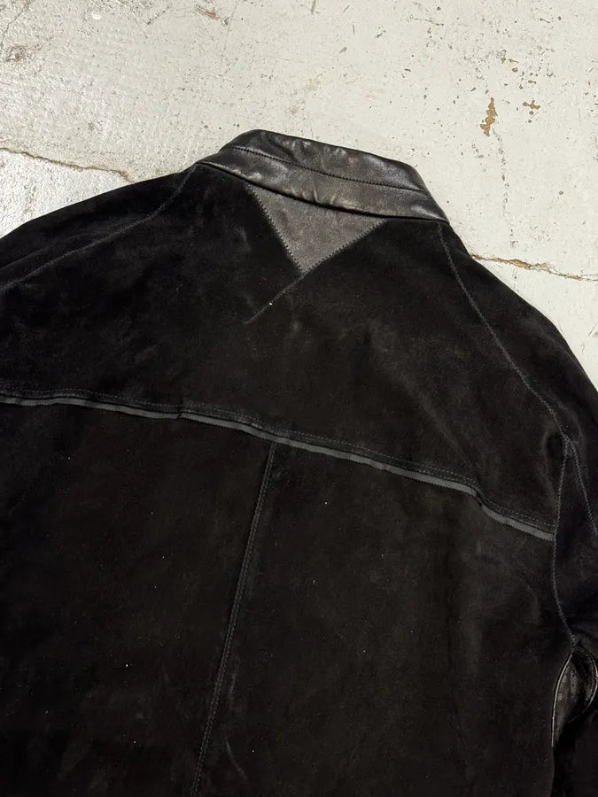 AW2004 Yves Saint Laurent Black Suede Leather Jacket by Stefano Pilati mVizmGf 8