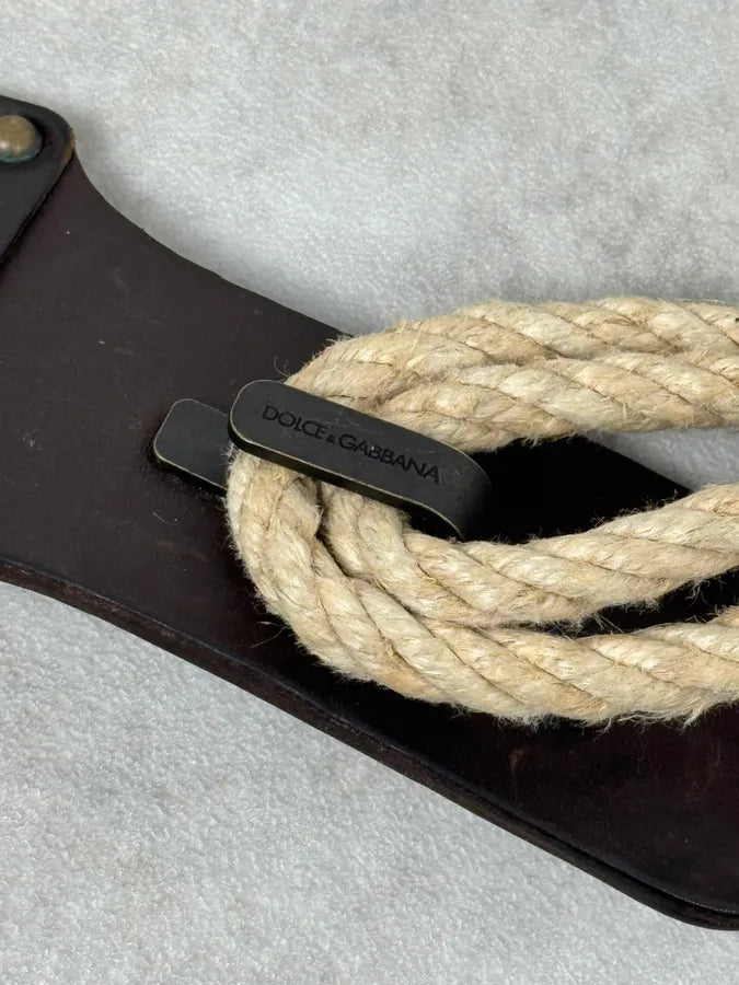 2002 Dolce & Gabbana Medieval Beige Rope Belt tkwYrmP 4