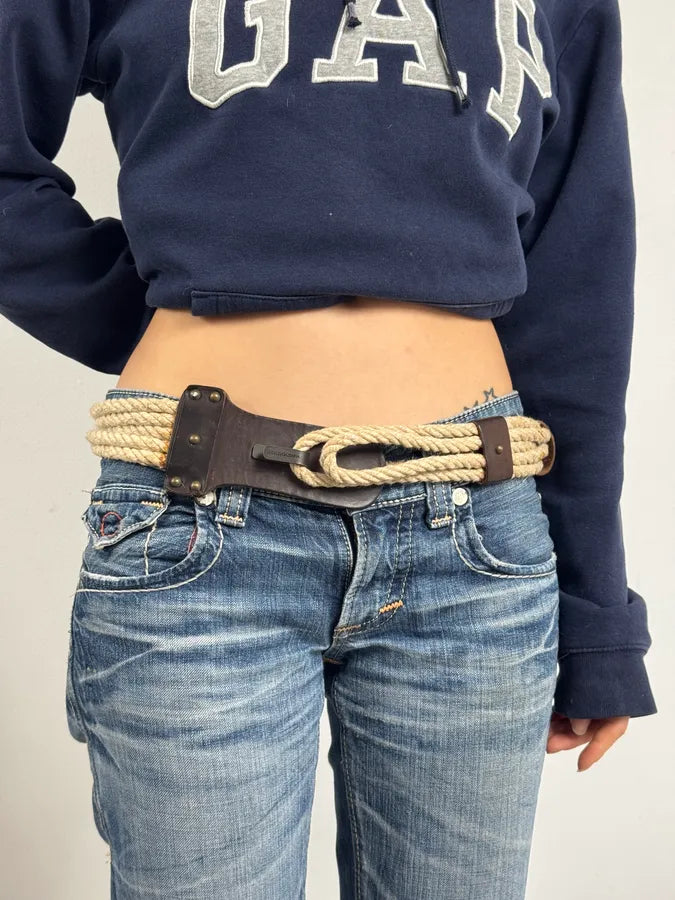 2002 Dolce & Gabbana Medieval Beige Rope Belt tkwYrmP 6