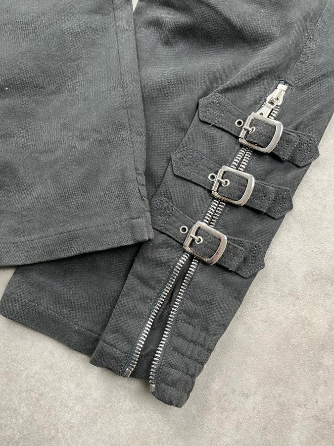 SS2003 Dolce & Gabbana Black Bondage Buckle Pants aBRXYHP 8