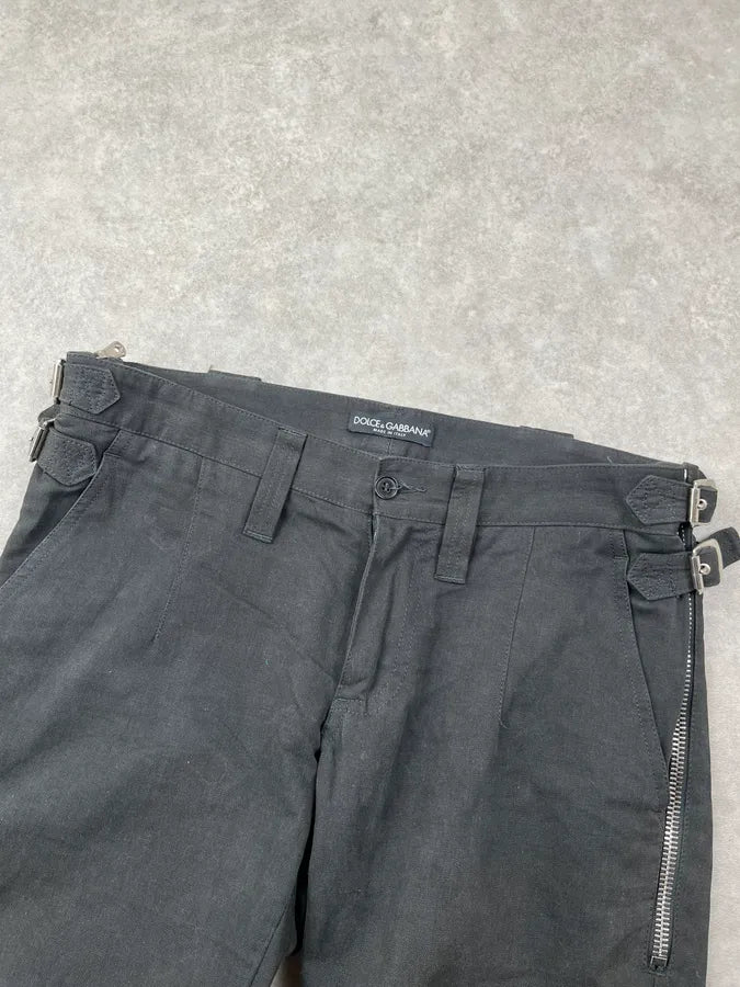 SS2003 Dolce & Gabbana Black Bondage Buckle Pants aBRXYHP 5