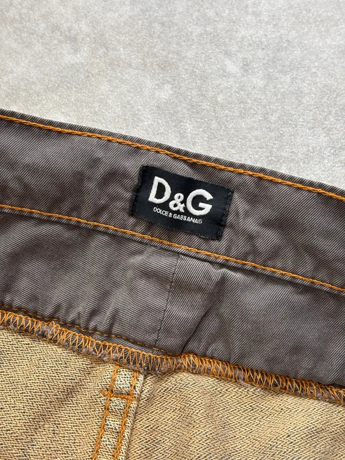 AW2003 Dolce & Gabbana Blue Denim Double Waisted Cargo Jeans qcnVpmS 10