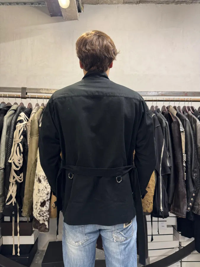 2003 Gucci Black Multi Pockets Belted Long Jacket eBUIpQd 2