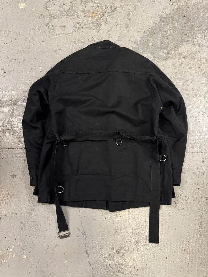 2003 Gucci Black Multi Pockets Belted Long Jacket eBUIpQd 3