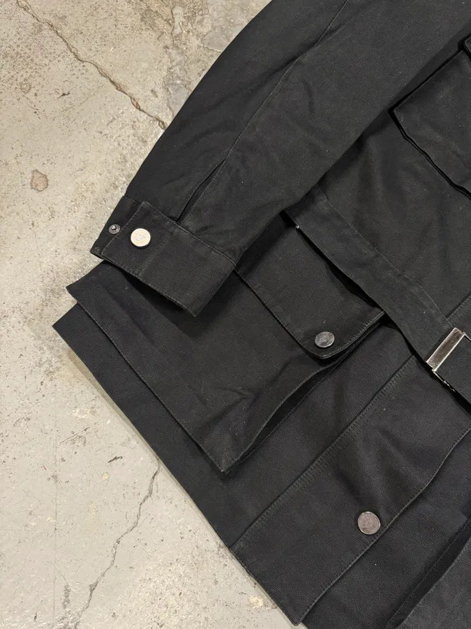 2003 Gucci Black Multi Pockets Belted Long Jacket eBUIpQd 6