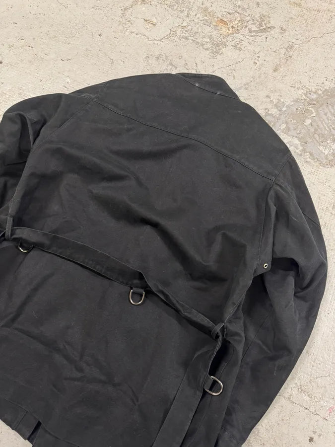 2003 Gucci Black Multi Pockets Belted Long Jacket eBUIpQd 7