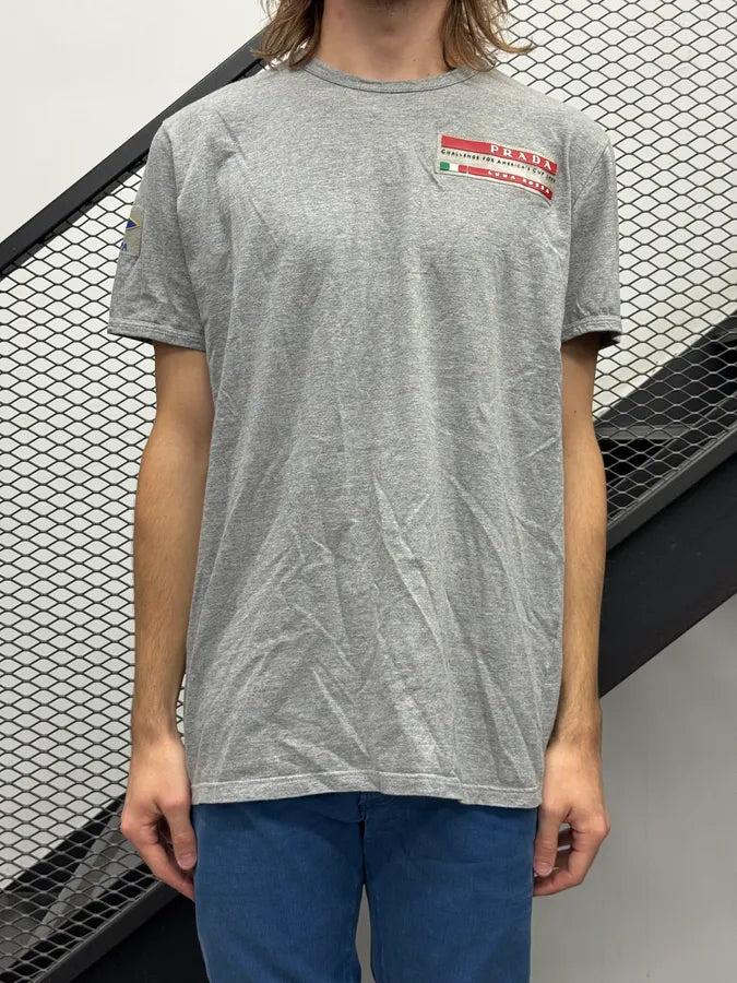 SS2003 Prada Grey Luna Rosa Americas Cup Patch T-Shirt buwcrCv 1