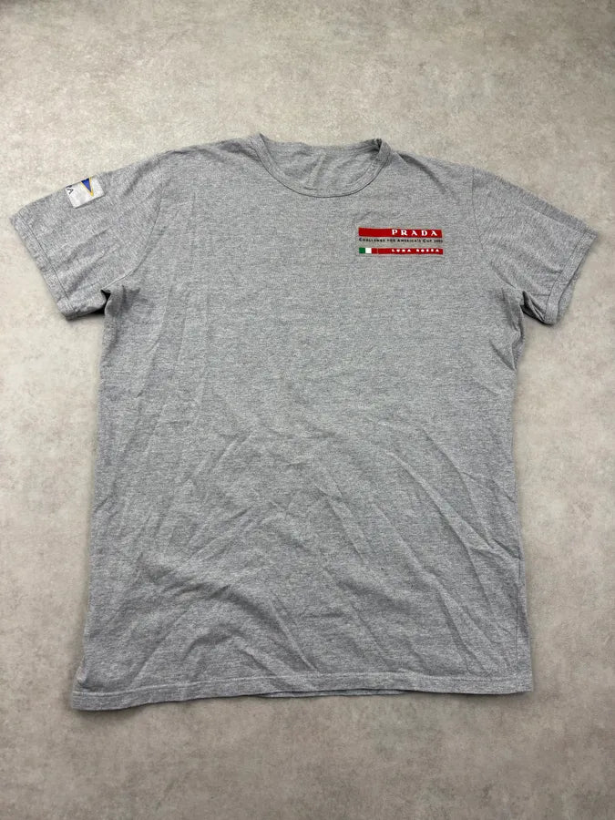 SS2003 Prada Grey Luna Rosa Americas Cup Patch T-Shirt buwcrCv 0