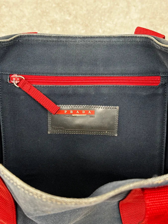 2003 Prada Luna Rossa Challenge Navy & Red Bag rHbLXSM 7