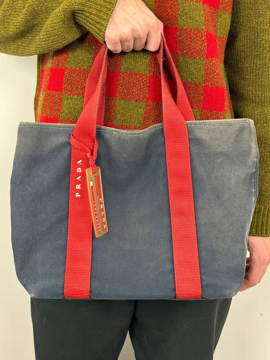 2003 Prada Luna Rossa Challenge Navy & Red Bag rHbLXSM 2