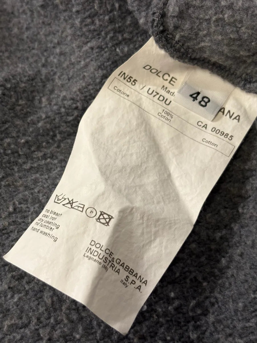 AW2003 Dolce & Gabbana Grey Wool Double-Breasted Zip Hoodie MsUoudy 10