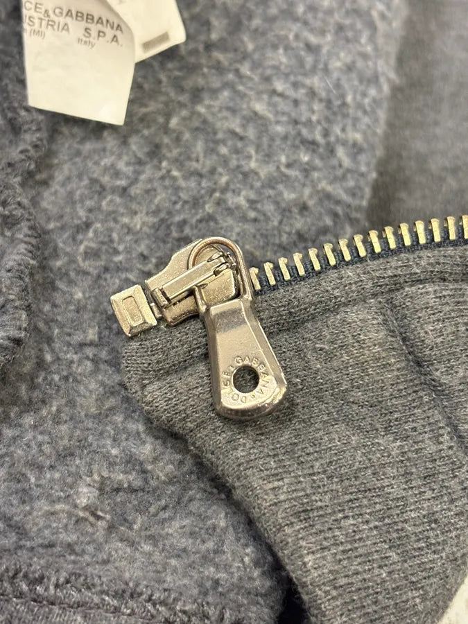 AW2003 Dolce & Gabbana Grey Wool Double-Breasted Zip Hoodie MsUoudy 8