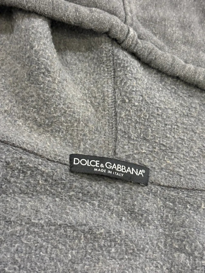 AW2003 Dolce & Gabbana Grey Wool Double-Breasted Zip Hoodie MsUoudy 7