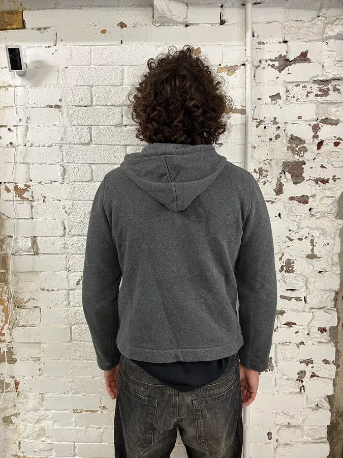 AW2003 Dolce & Gabbana Grey Wool Double-Breasted Zip Hoodie MsUoudy 2